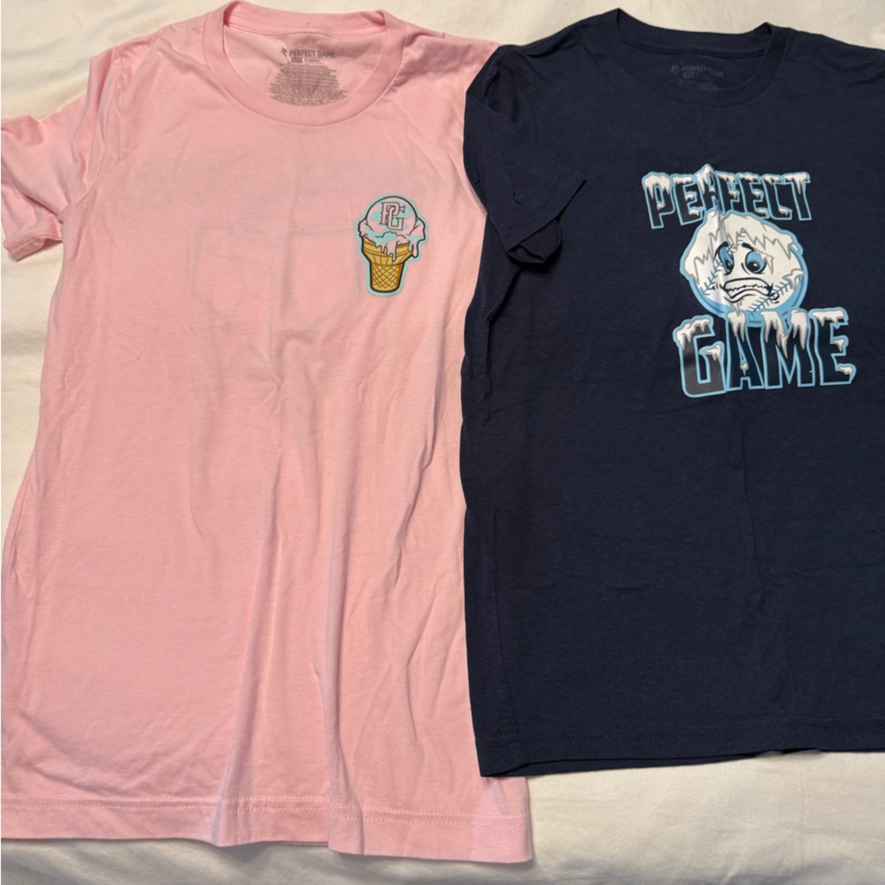 Perfect Game ice cream Navy and Pink Graphic T-Shirts